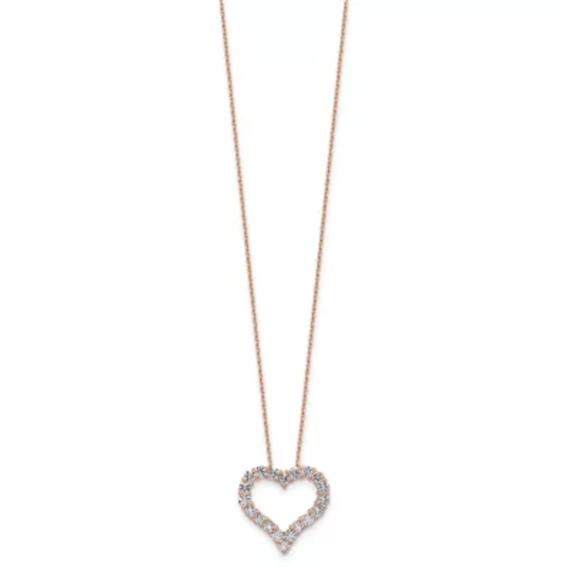 Lab Created 1.53 ct. t.w. Grown Diamond VS/SI+ G+ 18-inch Heart Necklace 14K Gold