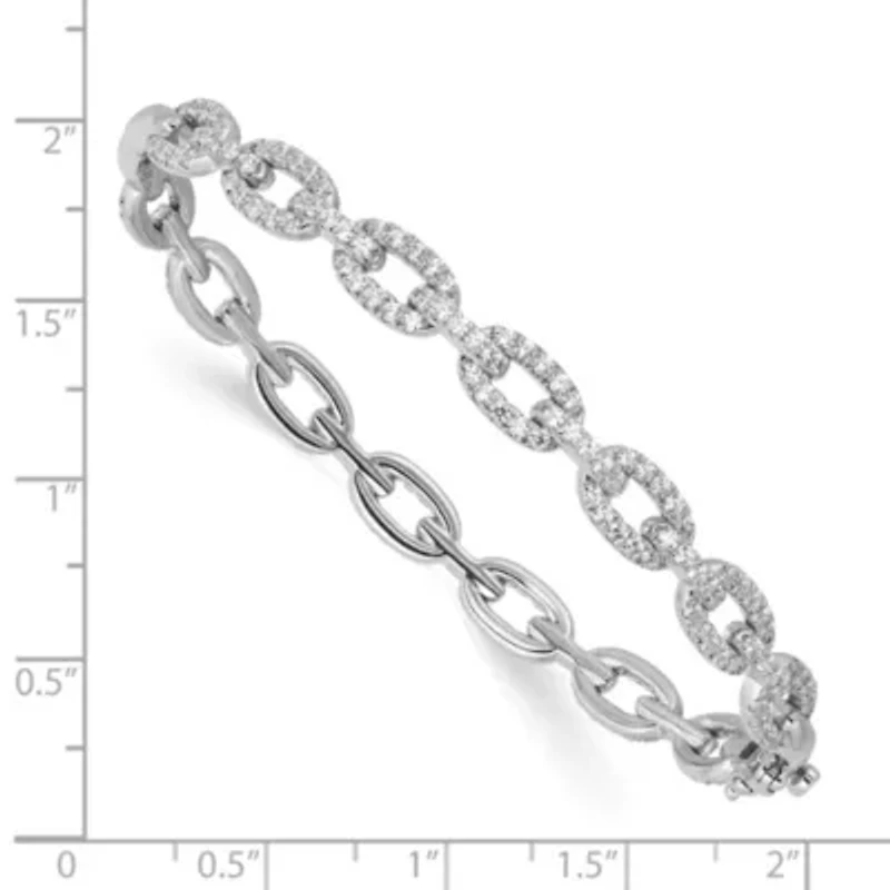 Lab Created 2.16 ct. t.w. Grown Diamond VS+ F+ 6.75-inch Link Bracelet 14K Gold