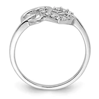 Lab Created 1/8 ct. t.w. Grown Diamond VS/SI+ G+ Double Heart Ring 14K White Gold