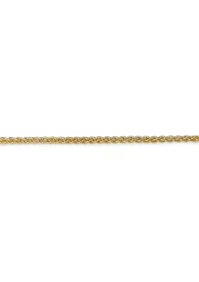 14K Yellow Gold Adjustable 1.6 Millimeter Semi Solid Spiga Chain