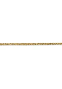 14K Yellow Gold Adjustable 1.6 Millimeter Semi Solid Spiga Chain