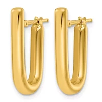 14K Yellow Gold Polished 3.5mm U-Shape Hoop Earrings