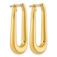14K Yellow Gold Polished Tapered Oval Hoop Earrings