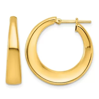 14K Yellow Gold Polished Graduated Hoop Earrings