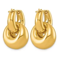 14K Yellow Gold Polished Graduated Double Hoop Earrings