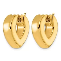 14K Yellow Gold Polished 6.9mm V-Shaped Hoop Earrings