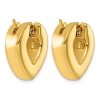 14K Yellow Gold Polished 6.9mm V-Shaped Hoop Earrings