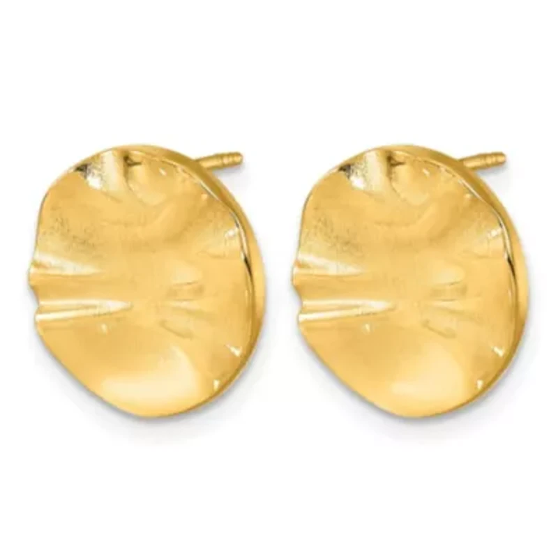 14K Yellow Gold Polished Circle Earrings