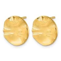 14K Yellow Gold Polished Circle Earrings