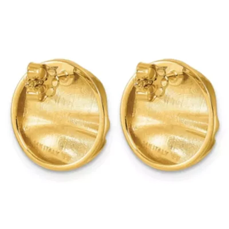 14K Yellow Gold Polished Circle Earrings