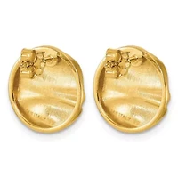 14K Yellow Gold Polished Circle Earrings