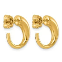 14K Yellow Gold Polished Tapered C Hoop Post Earrings