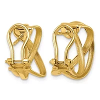 14K Yellow Gold Polished Tri-Strand Omega Back Earrings