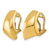 14K Yellow Gold Polished Geometric Omega Back Earrings