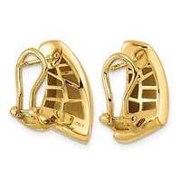 14K Yellow Gold Polished Geometric Omega Back Earrings
