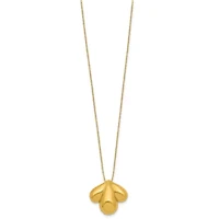 14K Yellow Gold Polished Hollow Scallop Pendant Necklace