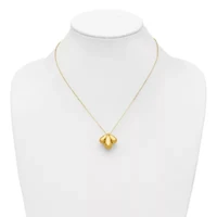 14K Yellow Gold Polished Hollow Scallop Pendant Necklace