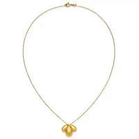 14K Yellow Gold Polished Hollow Scallop Pendant Necklace