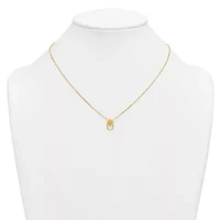 14K Yellow Gold Polished Flower Ring 16-inch with 2-inch Ext. Necklace