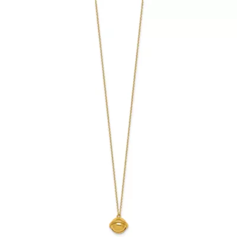 14K Yellow Gold Polished Bell 16-inch with 2-inch Ext. Necklace