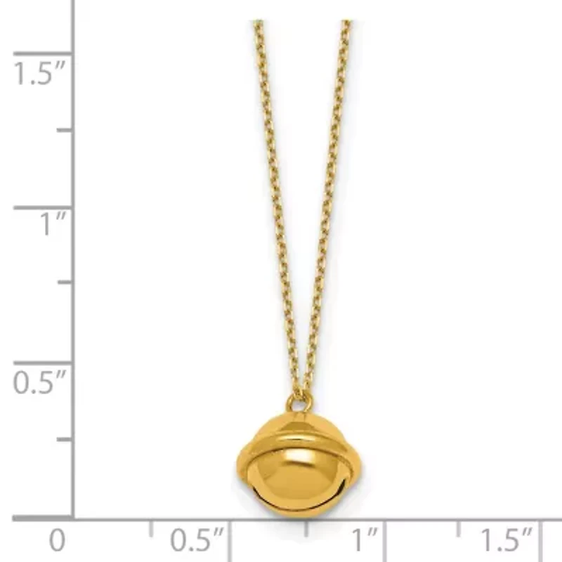 14K Yellow Gold Polished Bell 16-inch with 2-inch Ext. Necklace