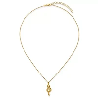14K Yellow Gold Polished Textured Winding Snake 16-inch with 2-inch Ext. Necklace