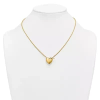 14K Yellow Gold Polished Toggle Heart 18-inch Necklace