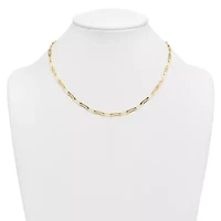 14K Yellow Gold Polished Rectangle Link 16-inch with 2-inch Ext. Necklace
