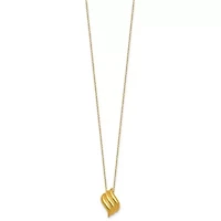 14K Yellow Gold Polished Trio Wave 16-inch with 1.75-inch Ext. Necklace