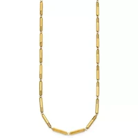 14K Yellow Gold Polished Fancy Bar Link 16-inch with 2-inch Ext. Necklace