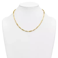 14K Yellow Gold Polished Fancy Bar Link 16-inch with 2-inch Ext. Necklace