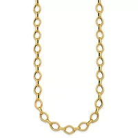 14K Yellow Gold Polished Geometric Link 18-inch Necklace