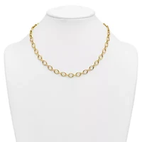 14K Yellow Gold Polished Geometric Link 18-inch Necklace