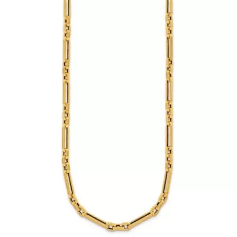 14K Yellow Gold Polished Oval Link 18-inch Necklace