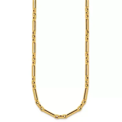 14K Yellow Gold Polished Oval Link 18-inch Necklace