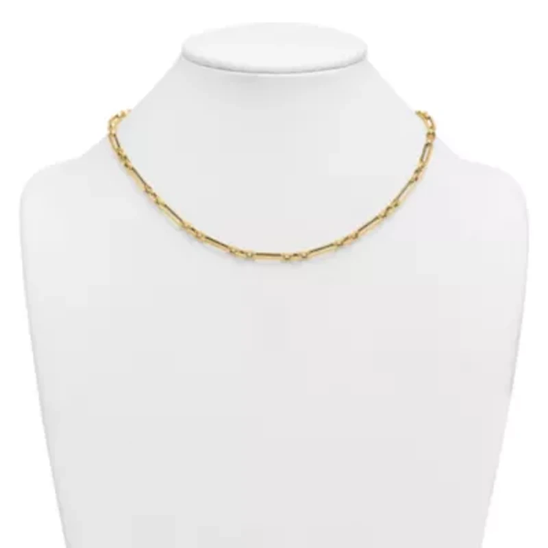 14K Yellow Gold Polished Oval Link 18-inch Necklace