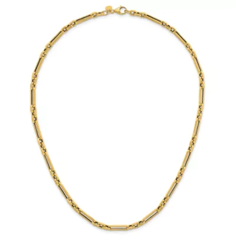 14K Yellow Gold Polished Oval Link 18-inch Necklace