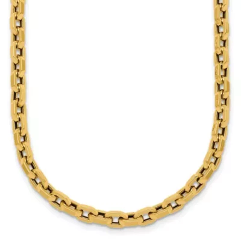 14K Yellow Gold Polished 4mm Link 18.25-inch Necklace