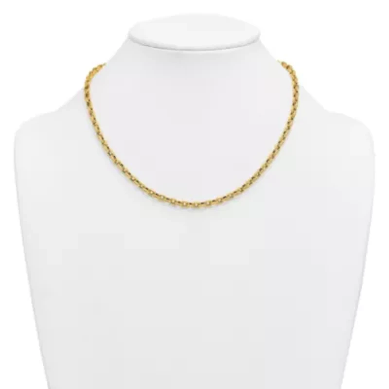 14K Yellow Gold Polished 4mm Link 18.25-inch Necklace