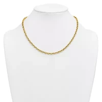 14K Yellow Gold Polished 4mm Link 18.25-inch Necklace