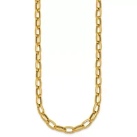 14K Yellow Gold Polished Open Oval Link 18-inch Necklace