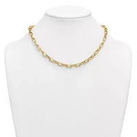 14K Yellow Gold Polished Open Oval Link 18-inch Necklace
