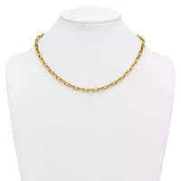 14K Yellow Gold Polished 5mm Oval Link 18-inch Necklace