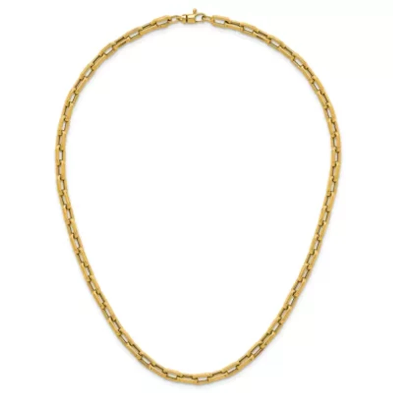 14K Yellow Gold Polished 5mm Oval Link 18-inch Necklace