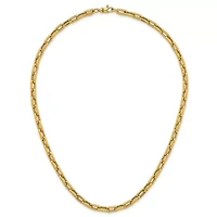 14K Yellow Gold Polished 5mm Oval Link 18-inch Necklace