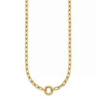 14K Yellow Gold Polished Push Clasp Pendant Paperclip Link 18-inch Necklace