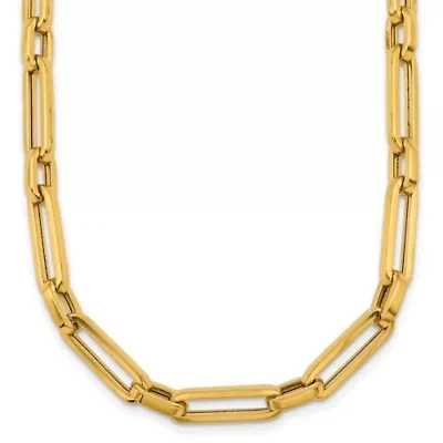 14K Yellow Gold Polished 5.22mm Mixed Link 18-inch Necklace