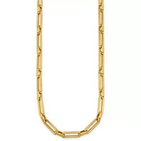14K Yellow Gold Polished 5.22mm Mixed Link 18-inch Necklace