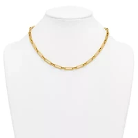 14K Yellow Gold Polished 5.22mm Mixed Link 18-inch Necklace