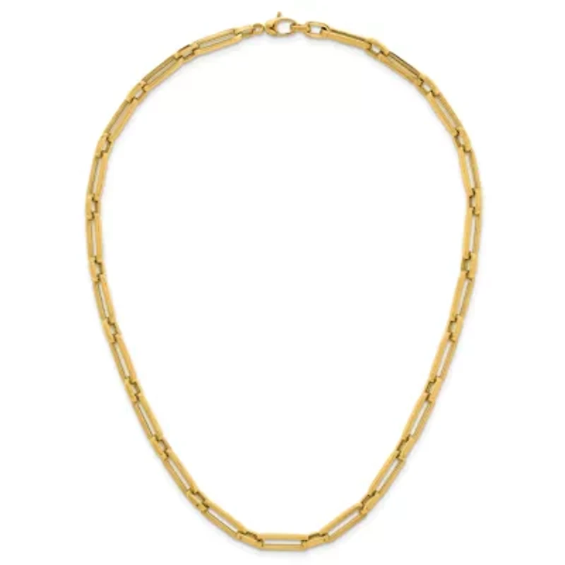 14K Yellow Gold Polished 5.22mm Mixed Link 18-inch Necklace